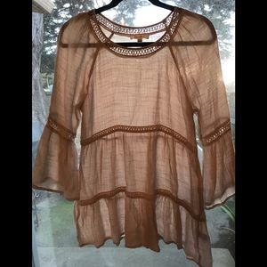 neutral bohemian blouse